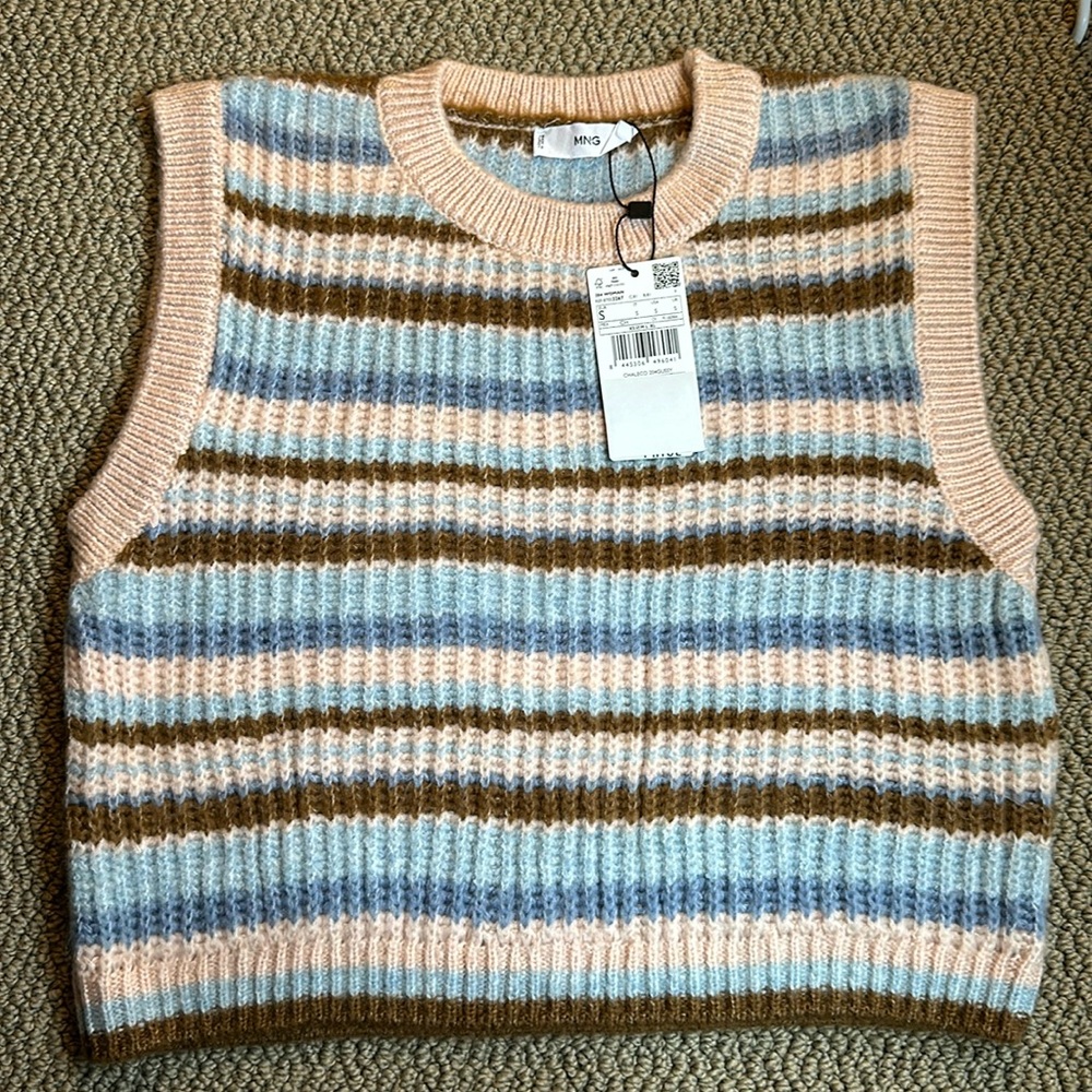 MANGO Multicoloured Knitted pastel Vest size S